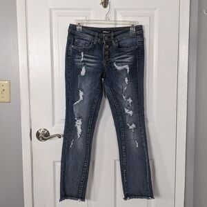 New Dollhouse Charley Ankle Flare Stretch‎ Skinny 4-Button Fly Jeans Size 5
